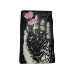 意大利名伶人物陶瓷盘方形装饰盘烟灰缸复古首饰盘甜品盘收纳碟子