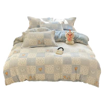 买牛奶绒被套送加厚被芯