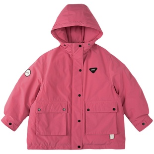 梨小闲女童抗风防水派克羽绒服冬款儿童白鸭绒保暖羽绒衣潮