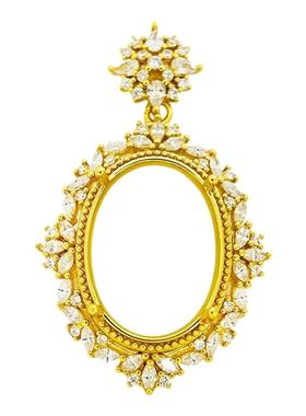 S925银轻奢时尚满钻款吊坠空托