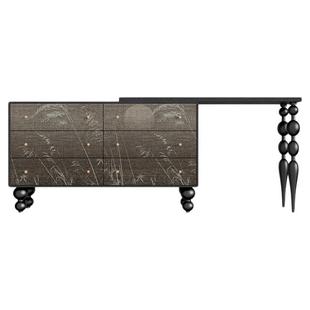 新中式六斗柜卧室禅意实木装饰柜复古多功能收纳储物柜梳妆台搭台