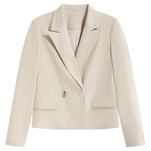 达佳诗黑色西装外套女2026新款小个子轻职场通勤正式场合面试套装