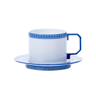 景德镇官方陶瓷锦绣青花咖啡杯高端茶咖两用杯龙珠阁家用茶具套装