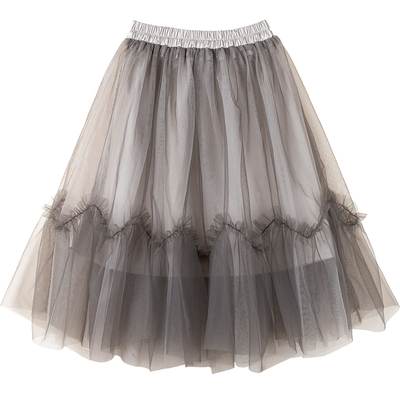 女童网纱半身裙儿童撞色裙子秋冬