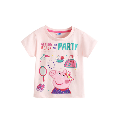 小猪佩奇女宝短袖T恤纯棉2026新款儿童夏季衣服圆领女孩上衣体恤