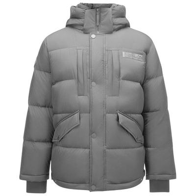 斯凯奇冬季男士短款羽绒服抗菌抗静电蓄热保暖舒适全拉链连帽外套