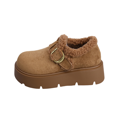 法式绝美棕色单鞋女秋冬季勃肯鞋