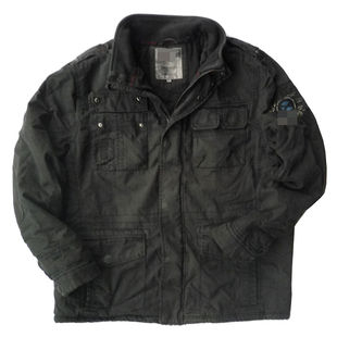 胸116-144加肥加大码复古秋冬季男士 夹棉棉衣M65风衣外套2118