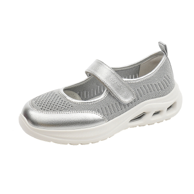 哈森网面透气休闲鞋女2025春季新款舒适软底护士鞋HCS256108