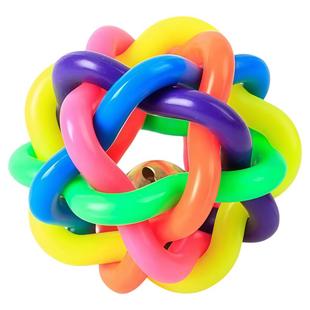 狗狗玩具耐咬七彩铃铛球猫咪幼犬磨牙发声小狗宠物玩具球解闷神器