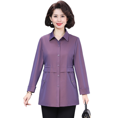 中年妈妈春秋新款洋气风衣外套女