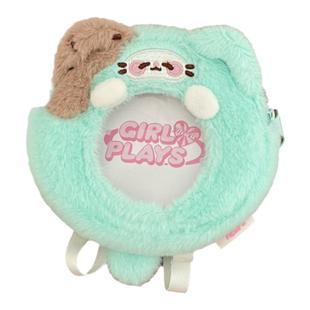 少女玩心原创动物吧唧包挂件可爱毛绒迷你痛包圆形徽章保护套挂件