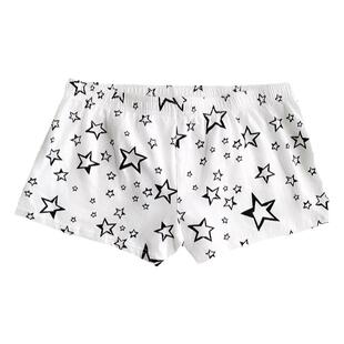 男生小清新碎花家居短裤二分超短裤脚开叉平角内裤宽松防走光睡裤