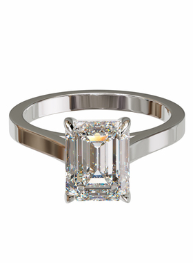 18K金小八角形主石四爪半包镶戒轻奢小众设计感婚戒可定制食指戒