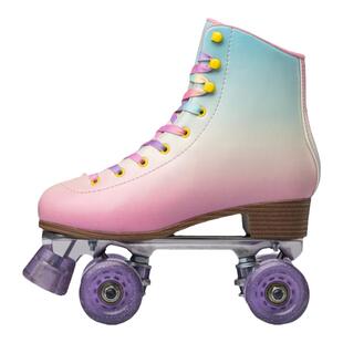 世纪福虎双排轮滑鞋成人男女四轮溜冰鞋彩红款速滑鞋花样旱冰鞋