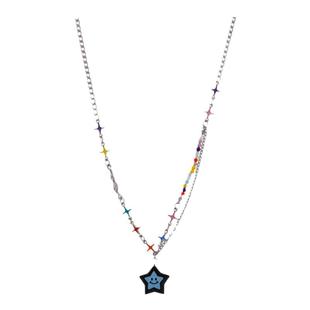 KANSAI幸运星星彩色拼接项链女小众设计感甜酷风多巴胺配饰锁骨链