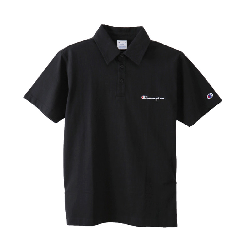 Champion日版草写刺绣logo短袖男女情侣装休闲polo衫夏基础T恤Tee