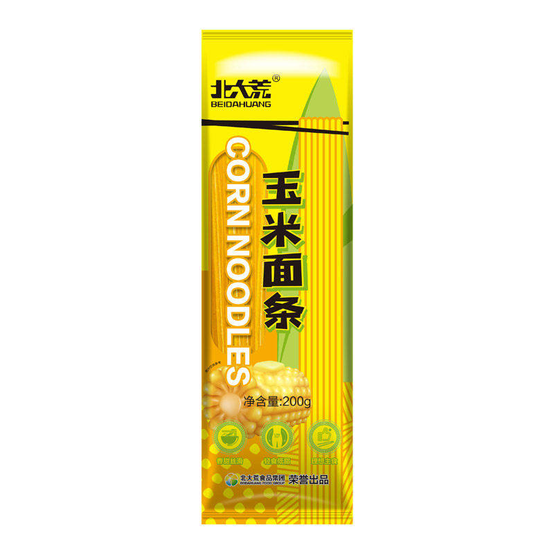 北大荒玉米面条5袋×200g粗粮挂面Q弹爽滑轻食代餐速食东北黄面条