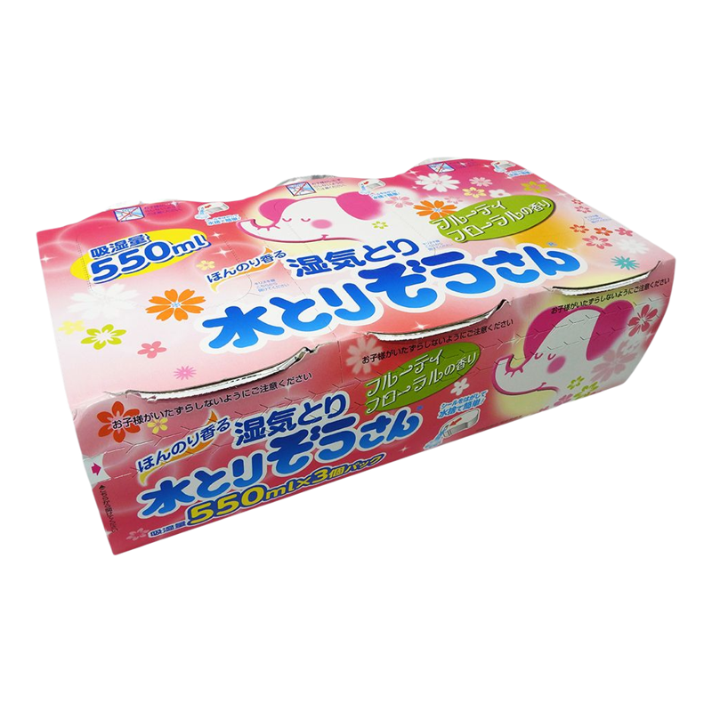 狮王吸湿大笨象 进口冈本粉红色水果花香味除湿防霉吸湿器550ml*3