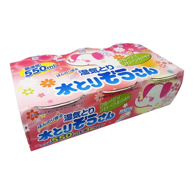 狮王吸湿大笨象 进口冈本粉红色水果花香味除湿防霉吸湿器550ml*3