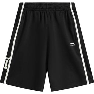 李宁短裤男士夏季新款透气运动短裤撞色休闲短卫裤子针织运动裤男