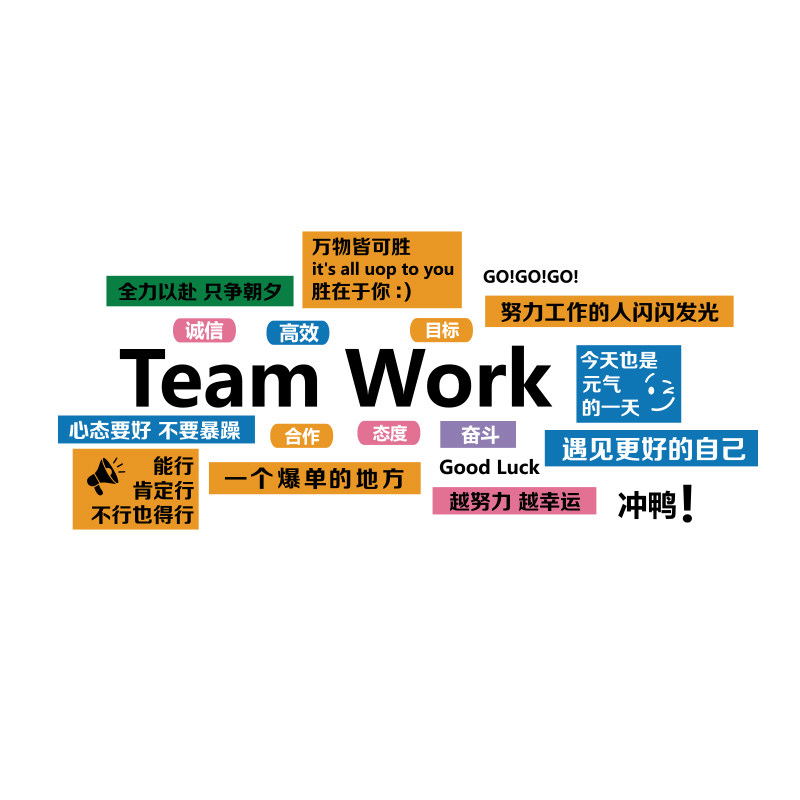 办公司墙面装饰画氛围高级感布置外贸企业文化标语贴进门形象会议