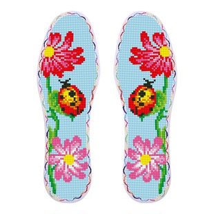 新款棉布鞋垫十字绣手工自己绣中格半成品花边透气男款带针线纯棉