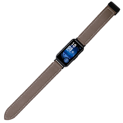 适用华为手环10/9/8表带7真皮擎云HA580磁吸折叠扣腕带智能荣耀6pro/nfc皮质替换带运动男女生配件八九代通用