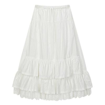 MOUSSY 2026春季新品温柔甜美风蕾丝边蛋糕半身长裙028JSA31-1017