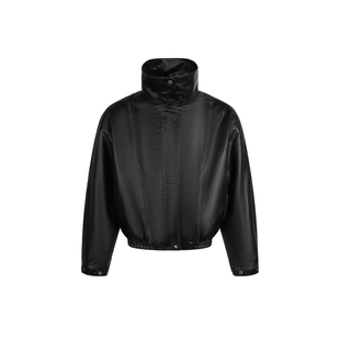 BTSG美式复古翻毛领皮衣座山雕外套男Cleanfit高级感廓形立领棉服