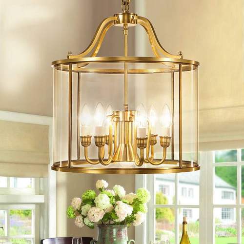 极浦欧式全铜吧台过道灯美式餐厅圆筒焊锡全铜鸟笼吊灯 质量保障