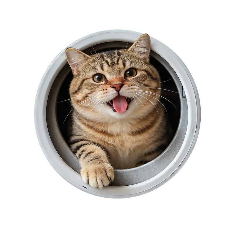 3D仿真猫咪可爱车贴划痕遮挡
