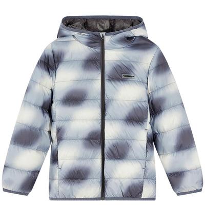 moomoo童装男女同款羽绒服秋冬新款连帽合体保暖时尚潮流印花外套