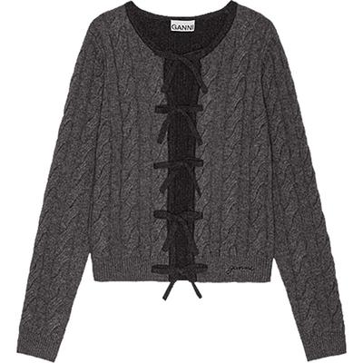 【甄选折扣】GANNI女装 羊绒混纺系带毛衣针织开衫 K2413252
