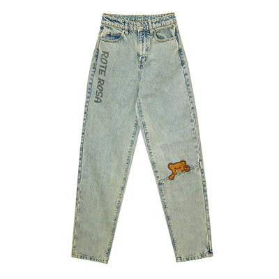 LALABOBO小熊图案牛仔长裤