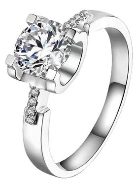 莫桑石四爪牛头小蛮腰戒指