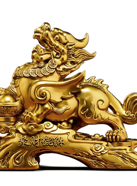 仿铜色貔貅摆件一对招财开业礼品