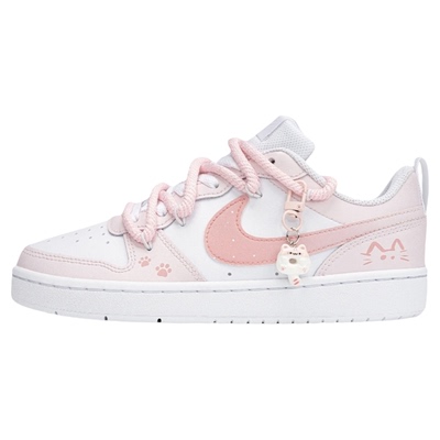 球鞋定制Nike Court Borough 桃气奶喵 多巴胺 少女低帮女子板鞋