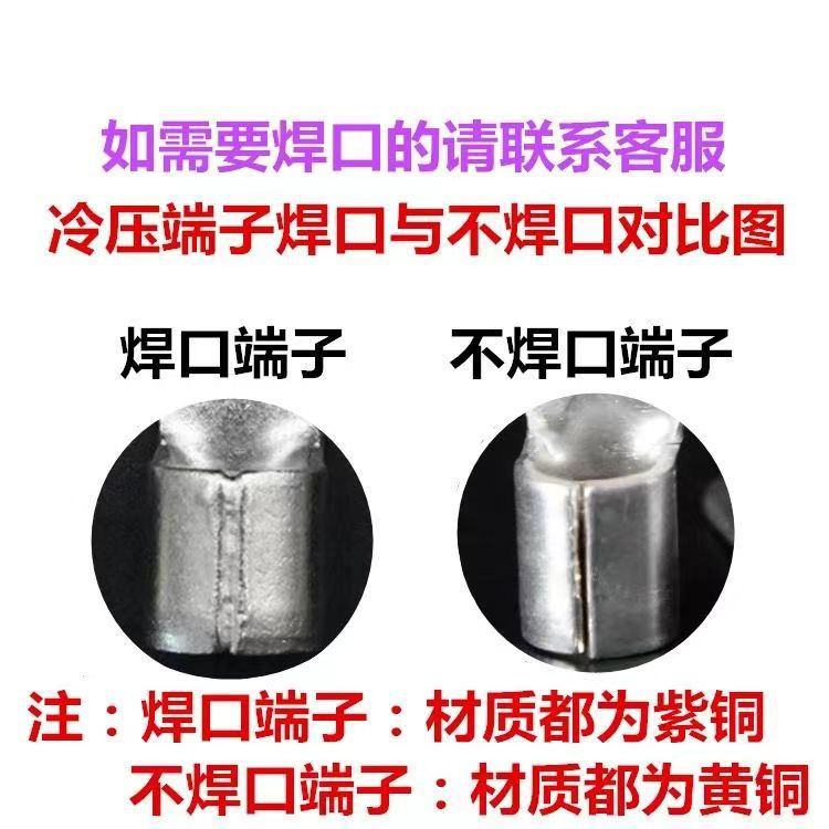 FXLUCK圆形裸端头KST冷压接线端子KT铜鼻子RNBG国标雾锡铜线耳KF