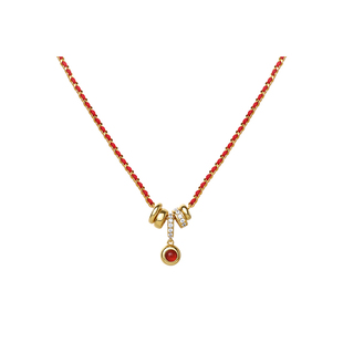 ARSIS新年系列鸿运平安豆项链红色毛衣链玛瑙吊坠礼物设计感饰品