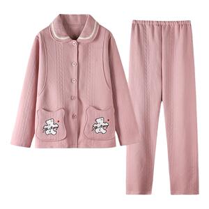 浪莎空气棉月子服秋冬季产后孕妇睡衣哺乳产妇喂奶加厚纯棉家居服