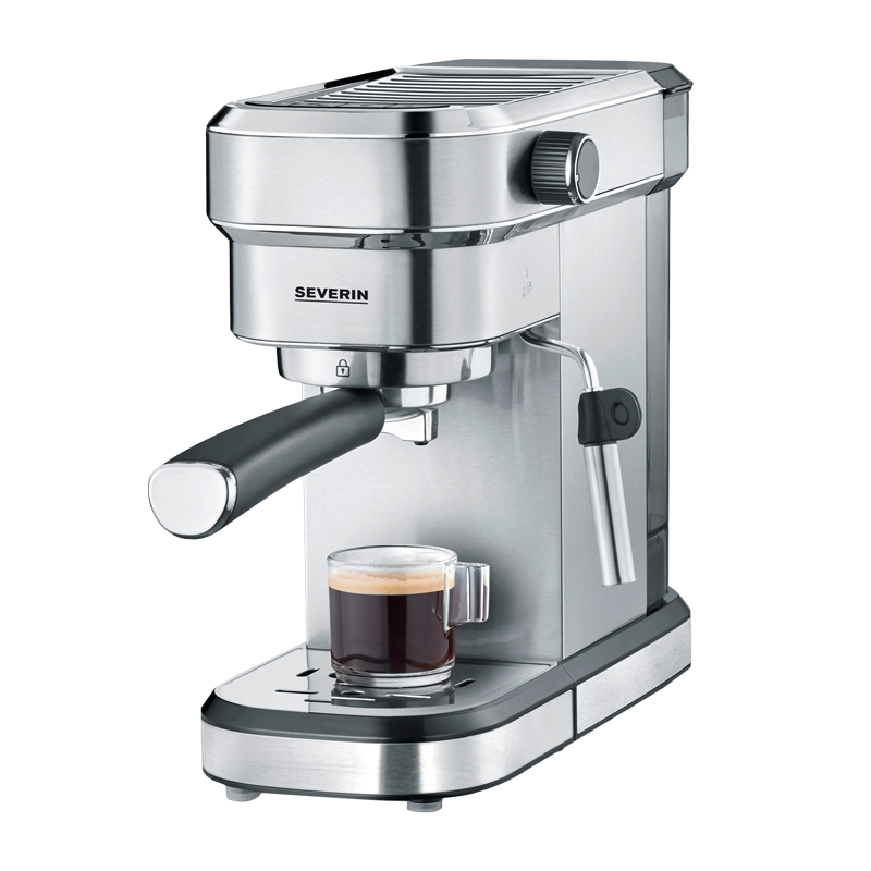 施威朗SEVERIN意式浓缩半自动咖啡机德国家用小型蒸汽奶泡一体机