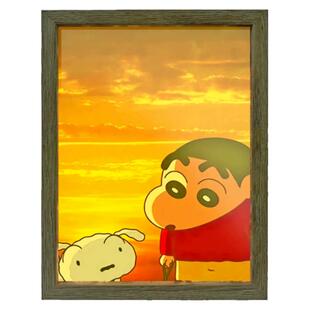 蜡笔小新灯光画关灯是镜子开灯是小夜灯高级感浪漫usb接口网红款