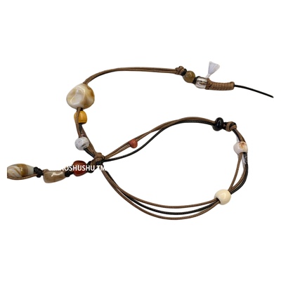 复古民族风手工编织细腰绳女小众串珠配裙子牛仔裤棕色腰带配饰潮