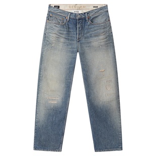 DENHAM2025年ARCHIVE男士休闲宽松直筒中腰蓝色牛仔裤DAGGER