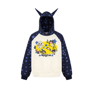 DARKAGE原创美式恶魔角星星连帽卫衣男女潮牌情侣装休闲百搭上衣