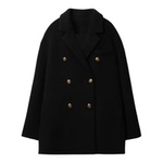 黑色西装毛呢外套大码女装2025秋冬新款加厚保暖赫本风呢子大衣短