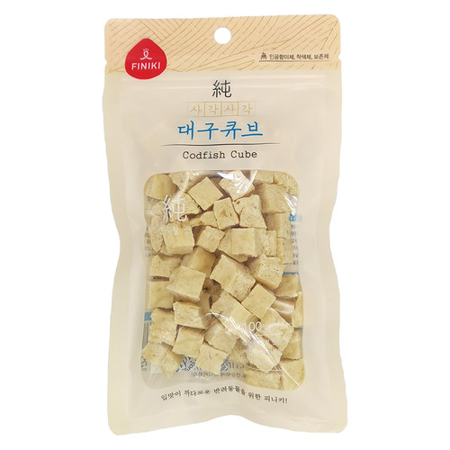 出口韩国狗狗零食Finiki宠物食品纯鳕鱼三文鱼切丁小型犬训狗奖励