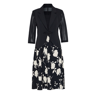 马天奴春夏新款女装西装外套连衣裙子两件套装国风新中式时尚通勤