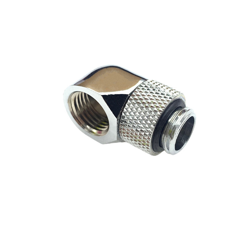 倒角款90°接头 电脑水冷 90度旋转弯头 2分螺纹G1/4可旋转360度